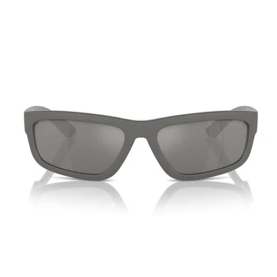 Prada Linea Rossa Ps 05zs 16x7w1 Grigio Metallizzato Sunglasses In Gray