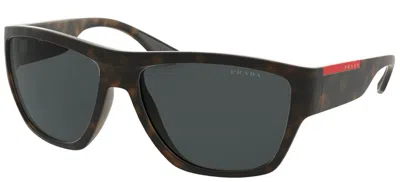 Pre-owned Prada Linea Rossa Ps 10ws Black/grey Shaded Polarized (1ab06g) Sunglasses