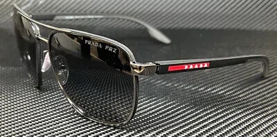 Pre-owned Prada Linea Rossa Ps 50ys 5av06g Gunmetal Polarized Men's 62 Mm Sunglasses In Gray