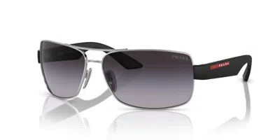Pre-owned Prada Linea Rossa Ps 50zs Silver/grey Shaded (1bc-09u) Sunglasses