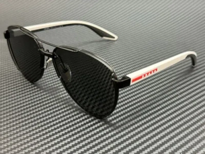 Pre-owned Prada Linea Rossa Ps 51ys 1bo06f Black Grey Men's 61 Mm Sunglasses In Gray