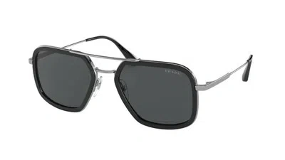Pre-owned Prada Linea Rossa Ps 51zs Matte Black/dark Grey Polarized (1bo-02g) Sunglasses In Gray