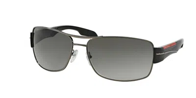 Pre-owned Prada Linea Rossa Ps 53ys Black/dark Grey (1ab-06f) Sunglasses In Grey Shaded