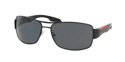 Pre-owned Prada Linea Rossa Ps 54ws Silver/grey Shaded Polarized (1bc06g) Sunglasses