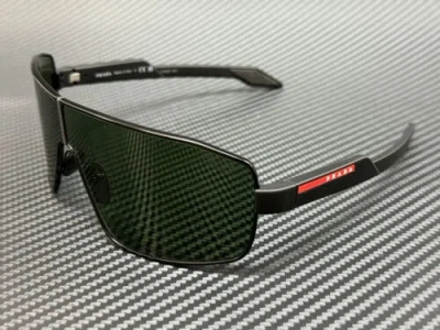 Pre-owned Prada Linea Rossa Ps 54ys 1bo06u Black Green Men's 74 Mm Sunglasses