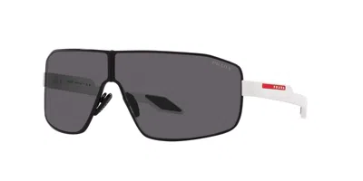 Pre-owned Prada Linea Rossa Ps 54ys Black And White/grey (1ab-01v) Sunglasses In Gray