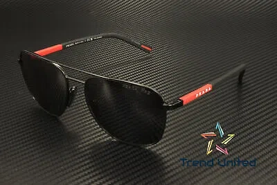 Pre-owned Prada Linea Rossa Ps 54zs 1bo02g Matte Black Grey Polarized 60mm Mens Sunglasses In Gray