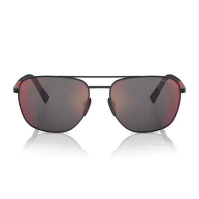 PRADA PRADA LINEA ROSSA PS 54ZS DG008F NERO GOMMATO SUNGLASSES
