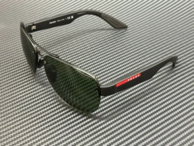 Pre-owned Prada Linea Rossa Ps 55ys 1bo06u Black Green Tuning Men's 64 Mm Sunglasses