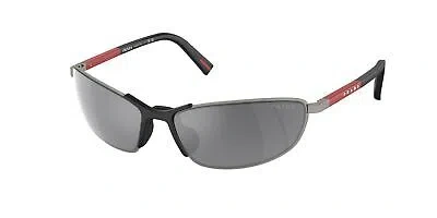 Pre-owned Prada Linea Rossa Ps 55zs 5av07g Gunmetal Grey Mirror Black 60mm Mens Sunglasses