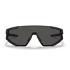 Prada Linea Rossa Ps04ws Dg006f Nero Effetto Gommato Sunglasses In Black