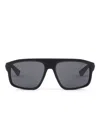 Prada Linea Rossa Rectangle-frame Sunglasses In Black
