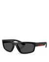 Prada Linea Rossa Rectangle Sunglasses, 59mm In Black