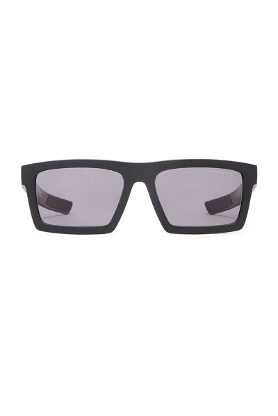 Prada Linea Rossa Rectangle Sunglasses In Matte Black