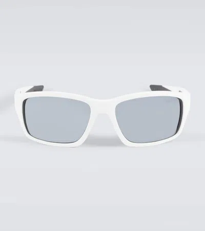 Prada Linea Rossa Eckige Sonnenbrille In White