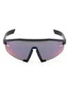 Prada Linea Rossa Shield-frame Sunglasses In Black