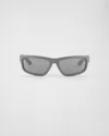 Prada Eyewear Rectangular Frame Sunglasses In Gray