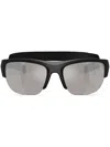 Prada Ps A01s 69mm Mirrored Semirimless Pillow Sunglasses In Grey Mirror