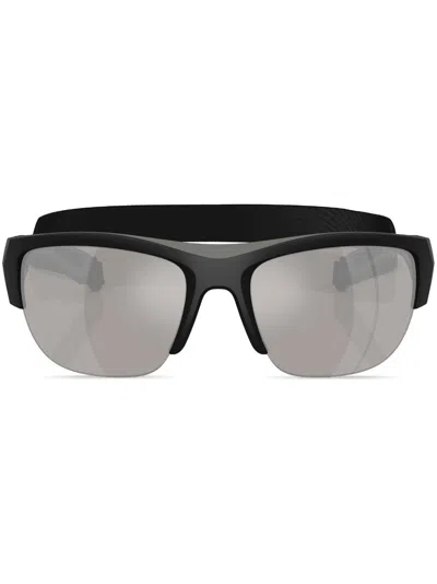 Prada Ps A01s 69mm Mirrored Semirimless Pillow Sunglasses In Grey Mirror