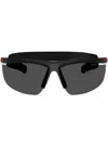 Prada Linea Rossa Ps A02s 1bo5s0 Nero Opaco Sunglasses In Black