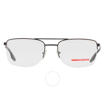 Prada Linea Rossa Sport Demo Rectangular Men's Eyeglasses Ps 51mv 1ab1o1 55 In N/a