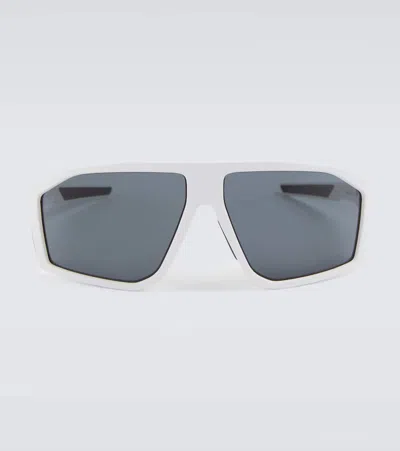 Prada Angular Logo Sunglasses In White