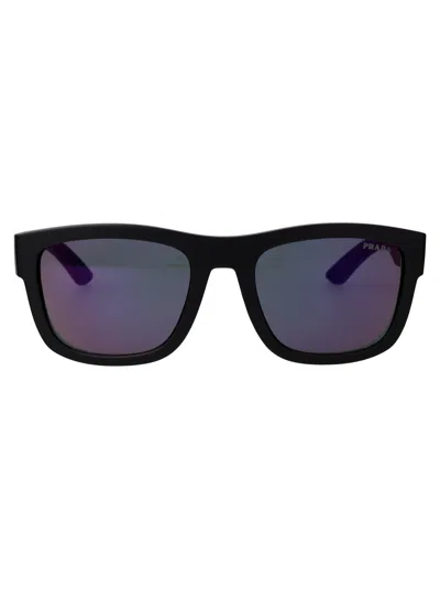 Prada Linea Rossa Geometrical Sunglasses 0 Ps 01 Zs Dg008 F In Dg008f Black Rubber