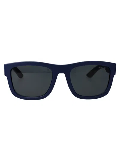 Prada Linea Rossa Geometrical Sunglasses 0 Ps 01 Zs Tfy06 F In Tfy06f Blue Rubber