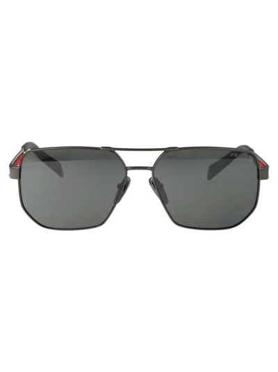 Prada Linea Rossa Sunglasses In 19k60a Matte Gunmetal