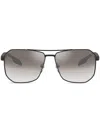 Prada 62mm Oversize Gradient Pillow Sunglasses In Black