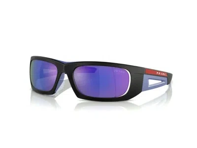 Pre-owned Prada Linea Rossa Sunglasses Ps 02ys 16g05u Matte Black Blue Man