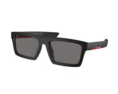 Pre-owned Prada Linea Rossa Sunglasses Ps 02zsu 1bo02g Black Grey Man In Gray