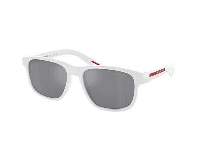 Pre-owned Prada Linea Rossa Sunglasses Ps 06ys Twk40a White Silver Man