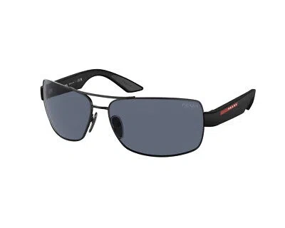 Pre-owned Prada Linea Rossa Sunglasses Ps 50zs 1bo09r Black Blue Man