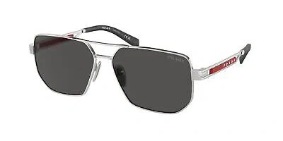 Pre-owned Prada Linea Rossa Sunglasses Ps 51zs 1bc06f Silver Grey Man In Gray