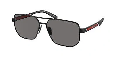 Pre-owned Prada Linea Rossa Sunglasses Ps 51zs 1bo02g Black Grey Man
