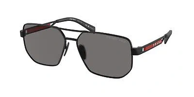 Pre-owned Prada Linea Rossa Sunglasses Ps 51zs 1bo02g Black Grey Man In Gray