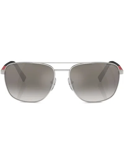 Prada Linea Rossa Sunglasses In Silver