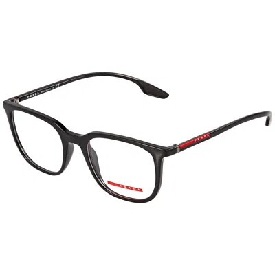 Prada Linea Rossa Transparent Rectangular Men's Eyeglasses 0ps 01ov 1ab1o150 In Black