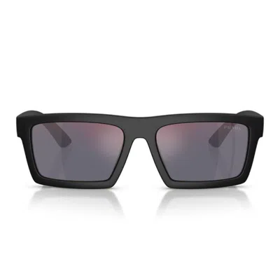PRADA PRADA LINEA ROSSA TUNING DARK GREY MIRROR RED RECTANGULAR MEN'S SUNGLASSES PS A07S 1BO10A 58