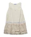 Prada Besticktes Minikleid Aus Leinen Und Seide In Antik-optik In Neutral Color