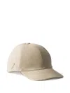 Prada Linen Baseball Cap In Neutral