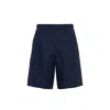 Prada Blue Linen Bermuda Shorts