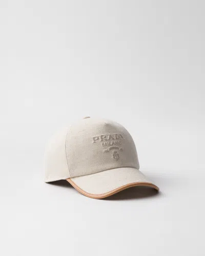 PRADA BASEBALLKAPPE AUS LEINENMISCHGEWEBE