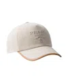 Prada Canvas Baseball Cap Curved Brim In White