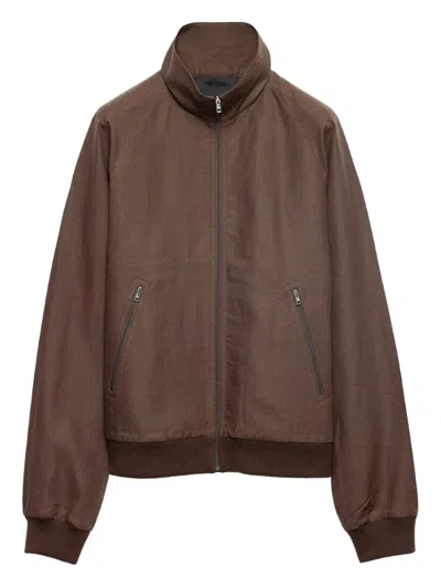 Prada Jacke Aus Leinen In Brown