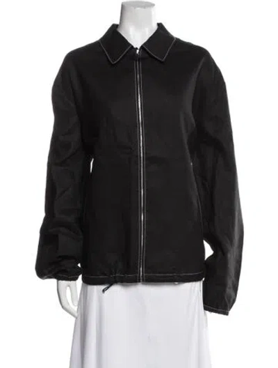 Pre-owned Prada Linen Jacket W/ Tags In Black