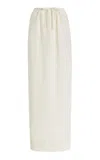 Prada Linen Maxi Skirt In White