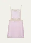 Prada Lace-trim Mini Dress In F0028 Rosa