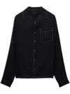 Prada Linen Shirt In Black
